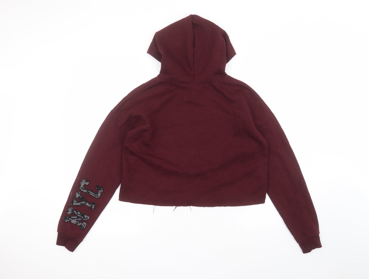 New Look Girls Red  Cotton Pullover Hoodie Size 14-15 Years