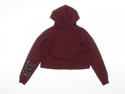 New Look Girls Red  Cotton Pullover Hoodie Size 14-15 Years