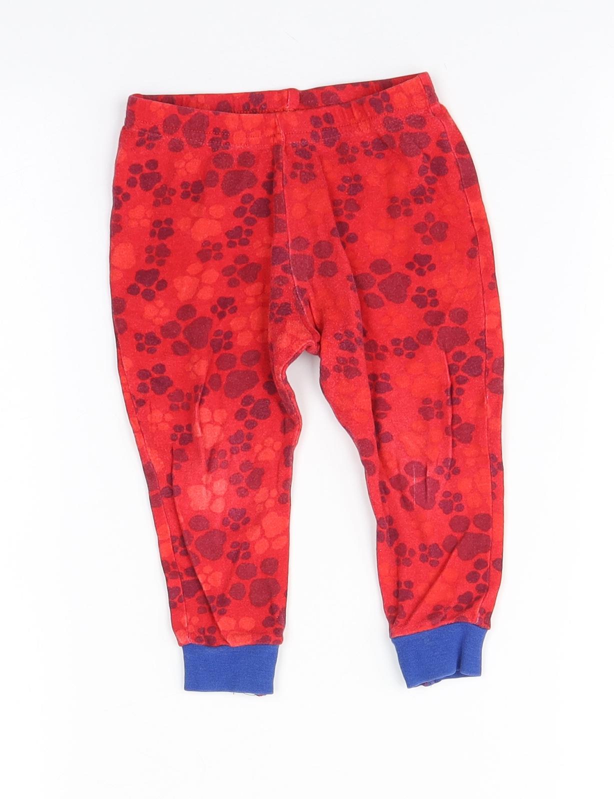 George Baby Red Animal Print Cotton Jogger Trousers Size 12-18 Months   - Paw Patrol