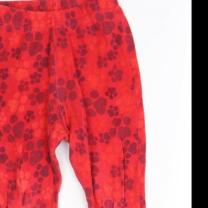 George Baby Red Animal Print Cotton Jogger Trousers Size 12-18 Months   - Paw Patrol