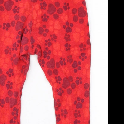 George Baby Red Animal Print Cotton Jogger Trousers Size 12-18 Months   - Paw Patrol