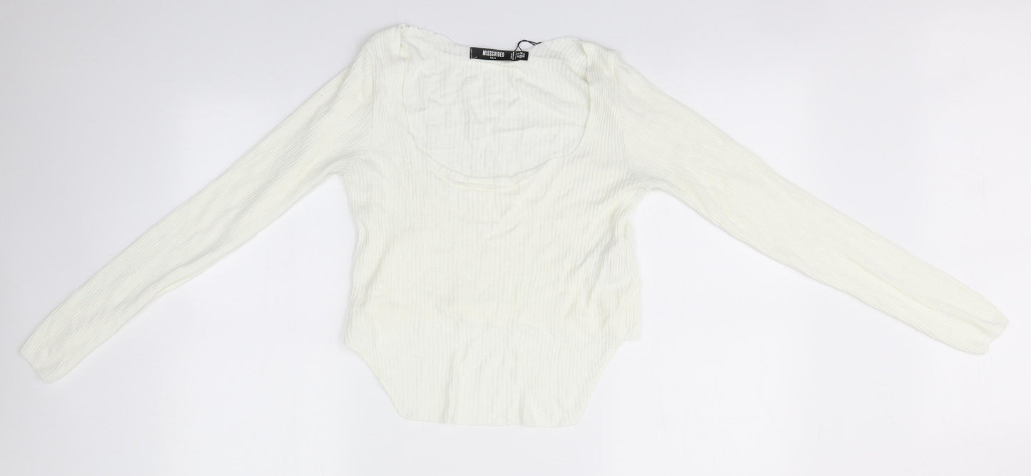 Womens UK Size 12 Missguided White Pullover Jumper