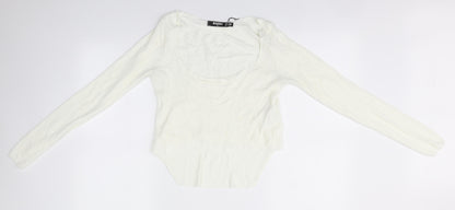 Womens UK Size 12 Missguided White Pullover Jumper