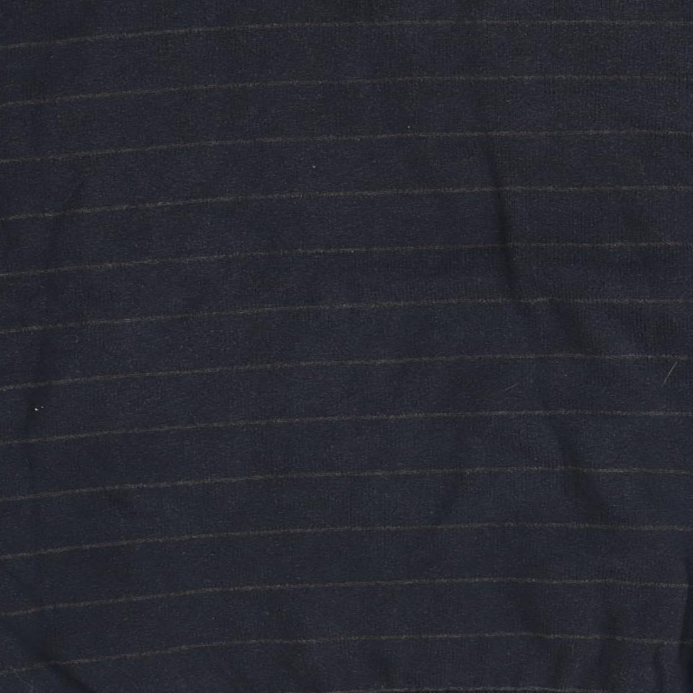 F&F Mens Red V-Neck Striped Cotton Pullover Jumper Size L