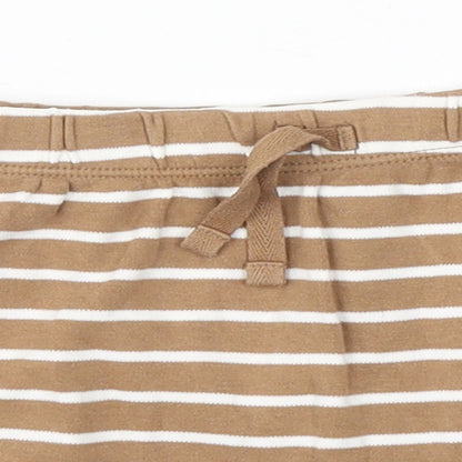 George Baby Green Striped Cotton Sweatpants Leggings Size 12-18 Months