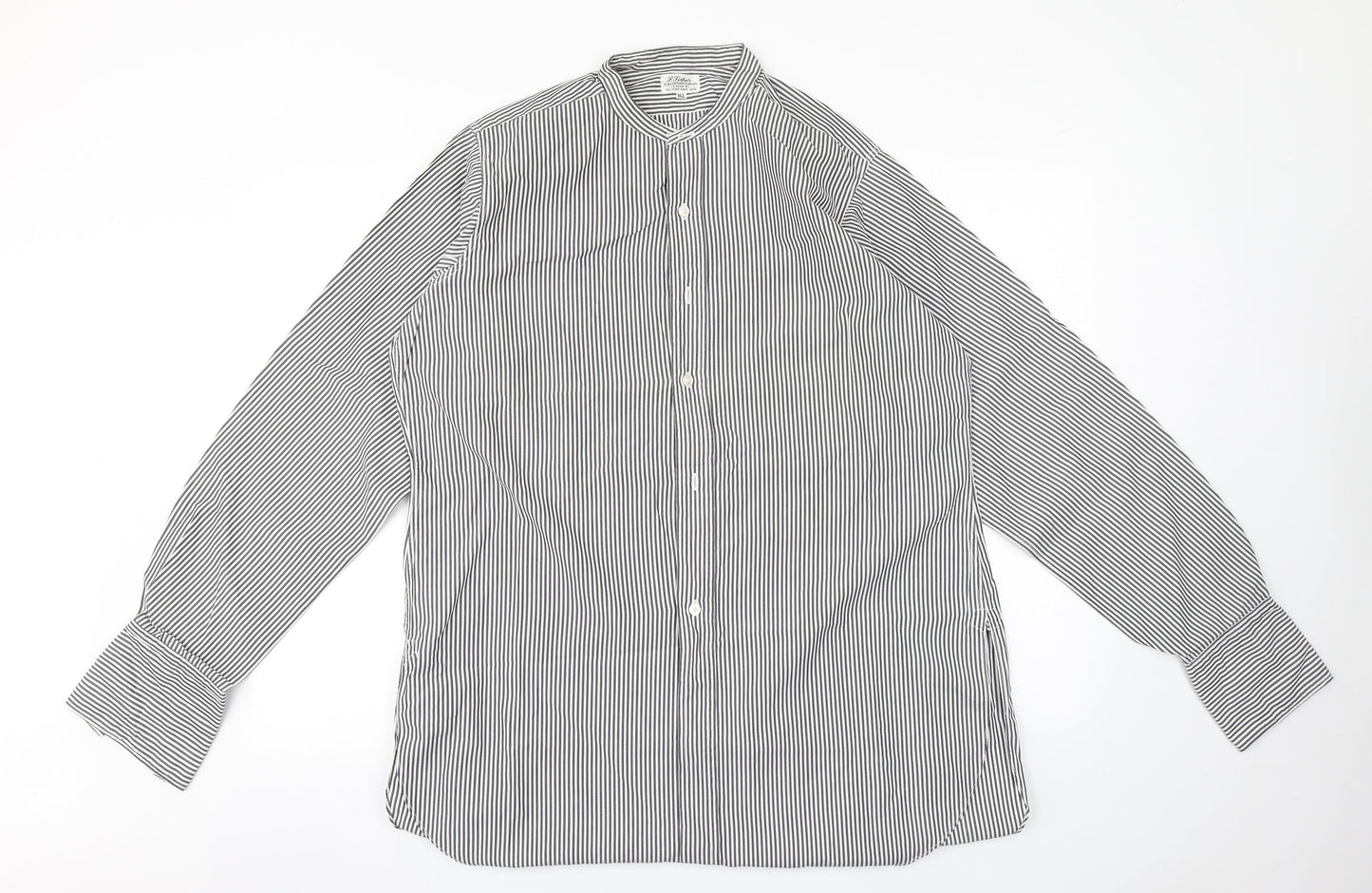Mens UK Size 16 Preworn White  Button-Up Long Sleeve Casual Shirt