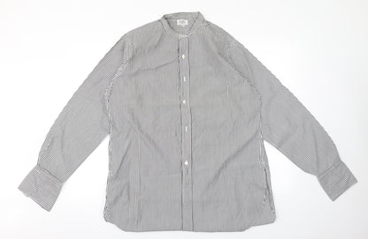 Mens UK Size 16 Preworn White  Button-Up Long Sleeve Casual Shirt