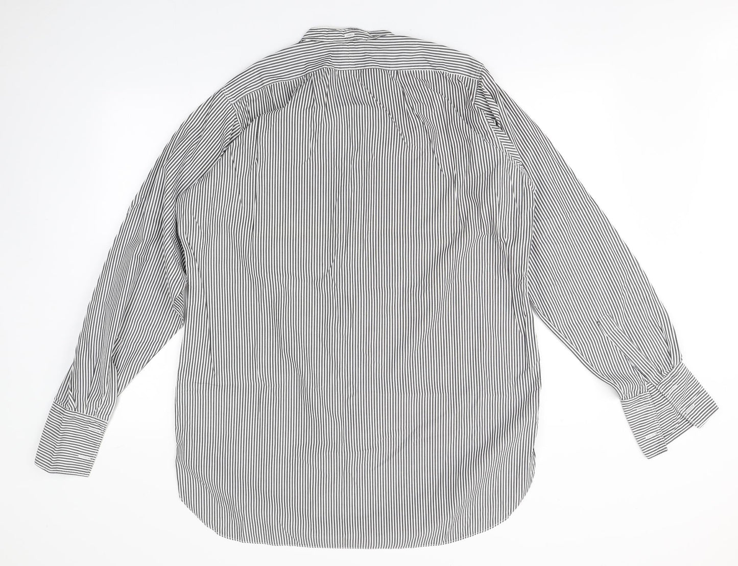 Mens UK Size 16 Preworn White  Button-Up Long Sleeve Casual Shirt