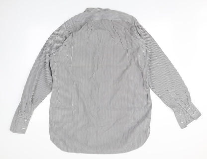 Mens UK Size 16 Preworn White  Button-Up Long Sleeve Casual Shirt