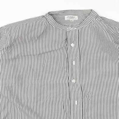 Mens UK Size 16 Preworn White  Button-Up Long Sleeve Casual Shirt