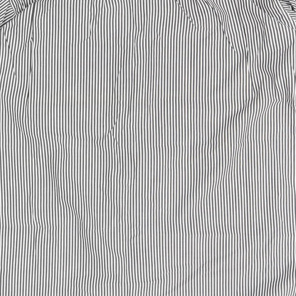 Mens UK Size 16 Preworn White  Button-Up Long Sleeve Casual Shirt