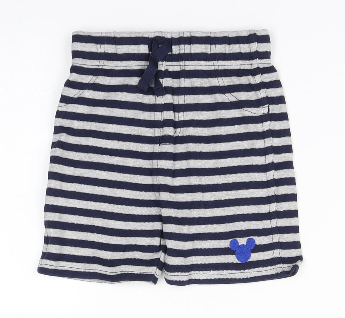 Disney Baby Blue Striped Cotton Sweatpants Trousers Size 12-18 Months   - Mickey Mouse