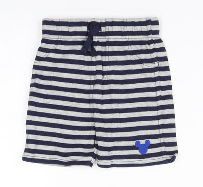 Disney Baby Blue Striped Cotton Sweatpants Trousers Size 12-18 Months   - Mickey Mouse