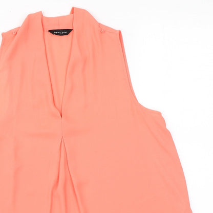 Womens UK Size 10 New Look Pink Basic Blouse