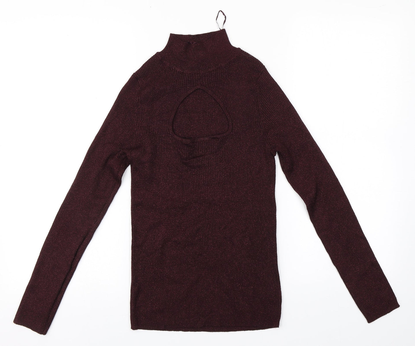 F&F Womens Red Round Neck  Viscose Pullover Jumper Size 10