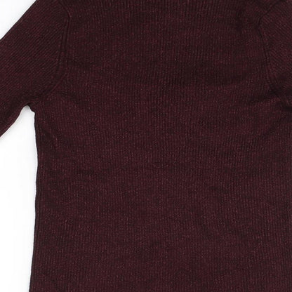 F&F Womens Red Round Neck  Viscose Pullover Jumper Size 10