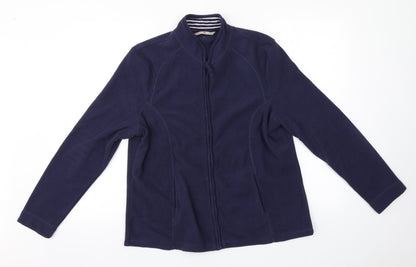 TU Womens Blue Crew Neck  Polyester Full Zip Jumper Size 16