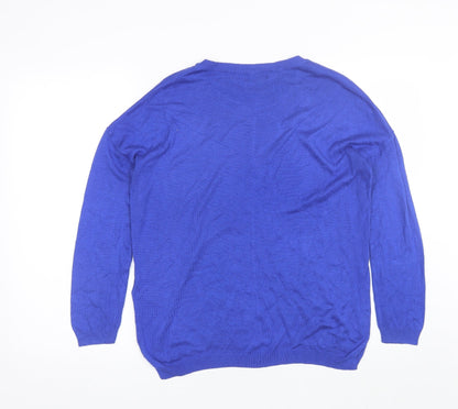 Womens UK Size M Marks and Spencer Blue Pullover Jumper