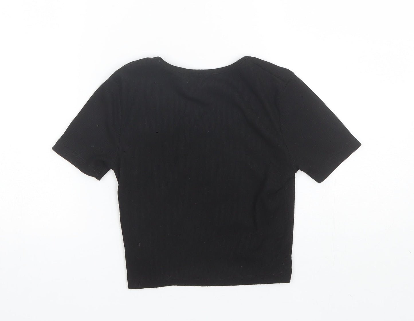 New Look Girls Black  Polyester Basic T-Shirt Size 10-11 Years Round Neck