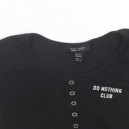 New Look Girls Black  Polyester Basic T-Shirt Size 10-11 Years Round Neck