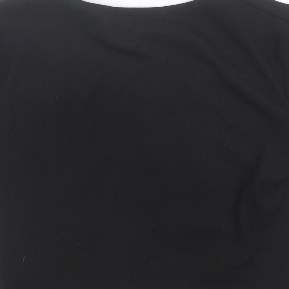 New Look Girls Black  Polyester Basic T-Shirt Size 10-11 Years Round Neck