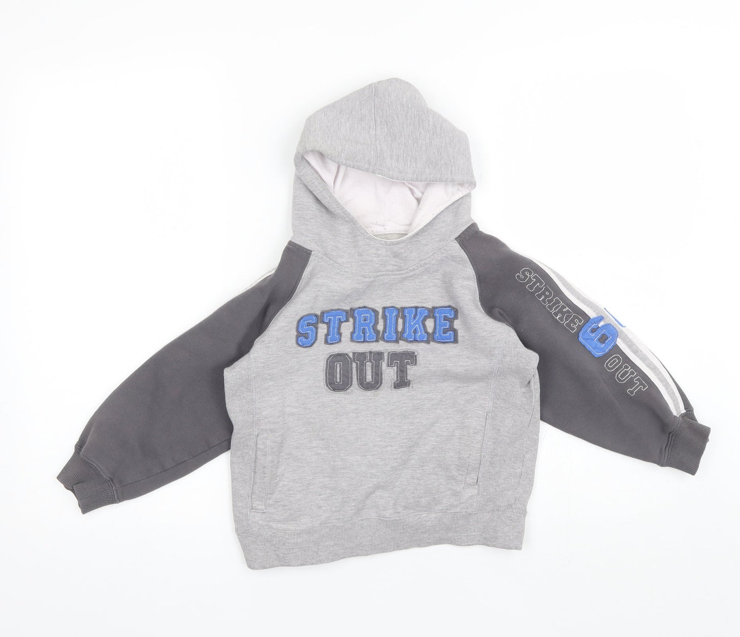St Bernard Boys Grey  Cotton Pullover Hoodie Size 7 Years