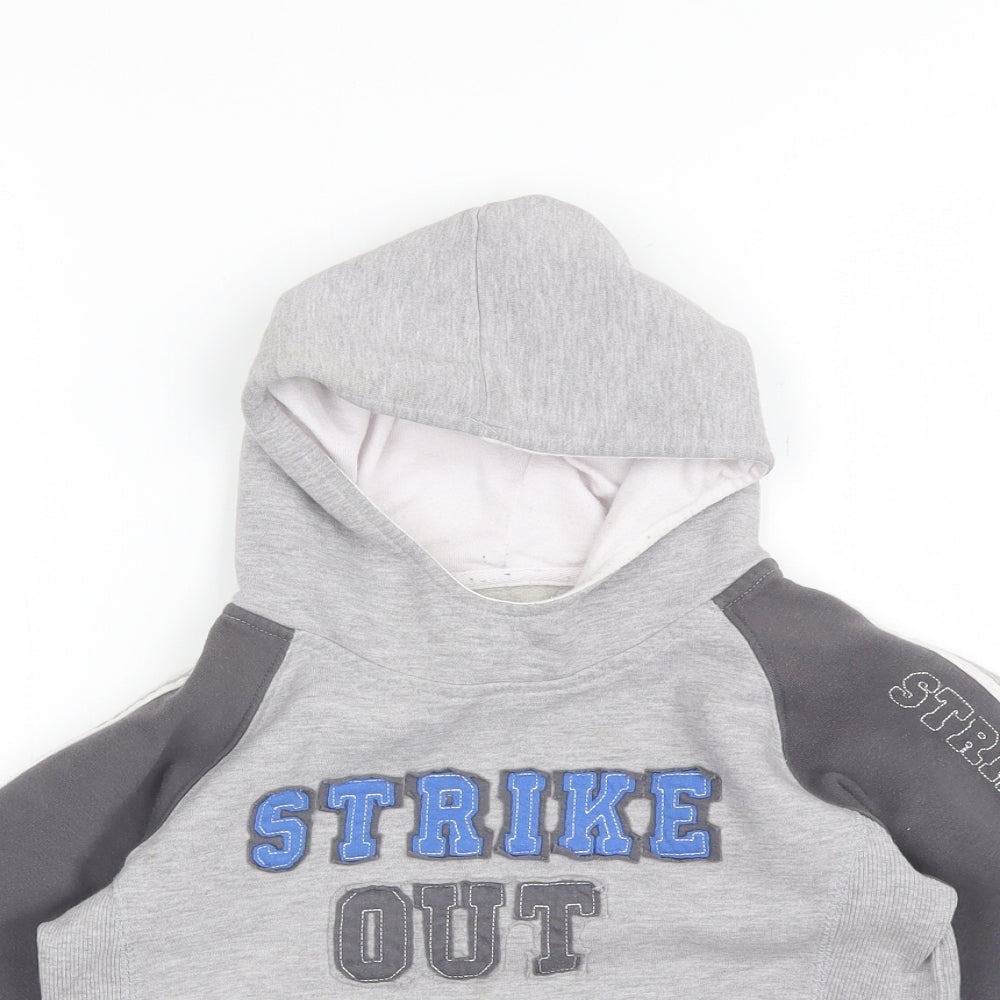 St Bernard Boys Grey  Cotton Pullover Hoodie Size 7 Years