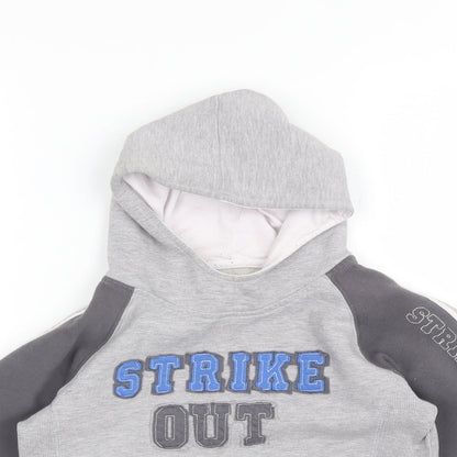 St Bernard Boys Grey  Cotton Pullover Hoodie Size 7 Years