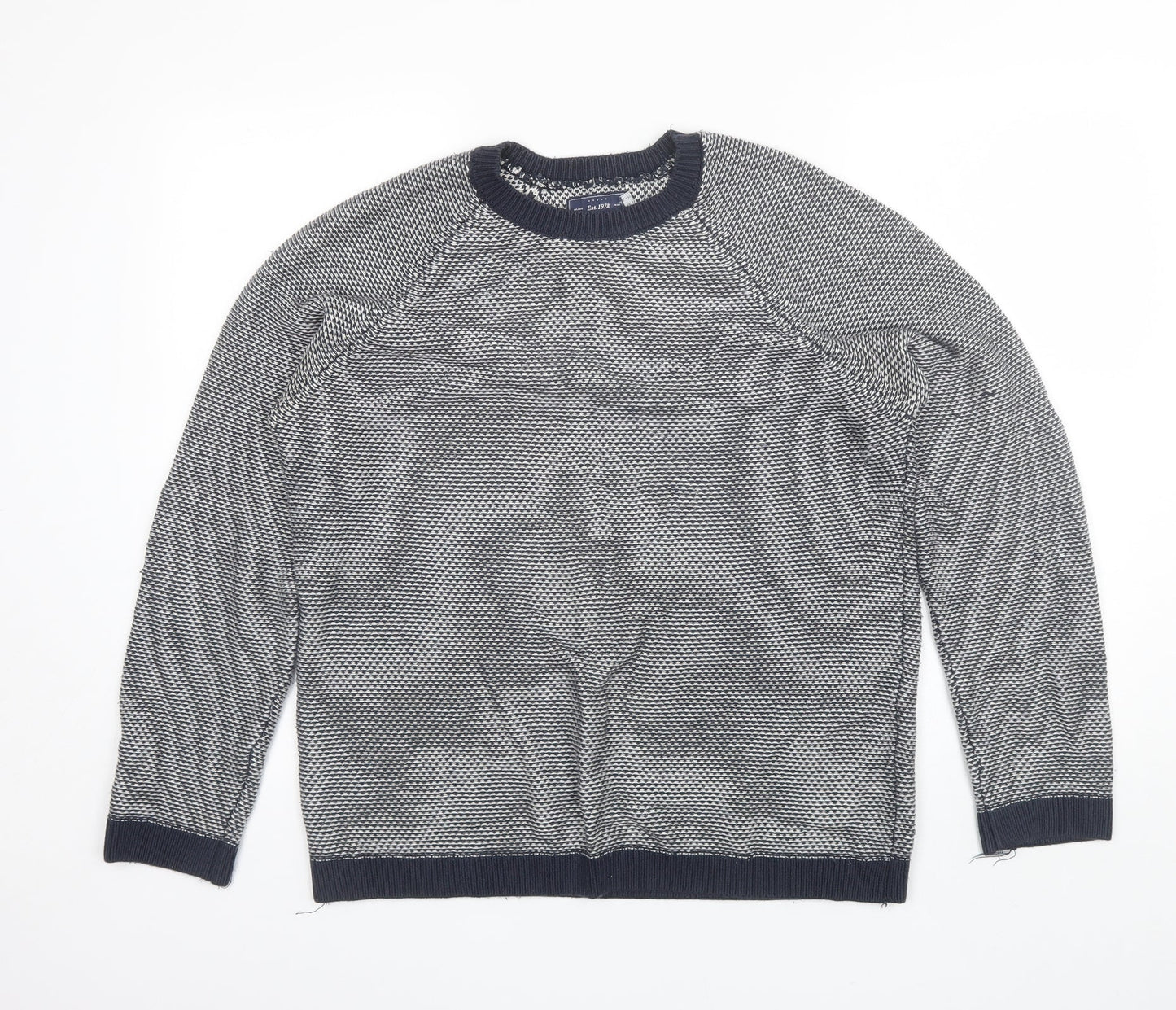 Topman Mens Blue Round Neck  Acrylic Pullover Jumper Size M