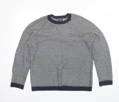 Topman Mens Blue Round Neck  Acrylic Pullover Jumper Size M