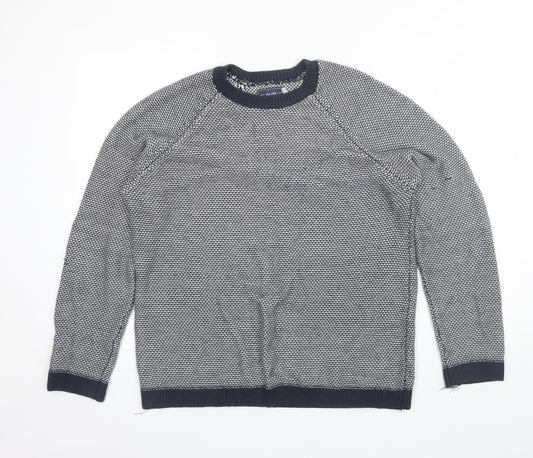 Topman Mens Blue Round Neck  Acrylic Pullover Jumper Size M