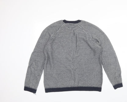 Topman Mens Blue Round Neck  Acrylic Pullover Jumper Size M