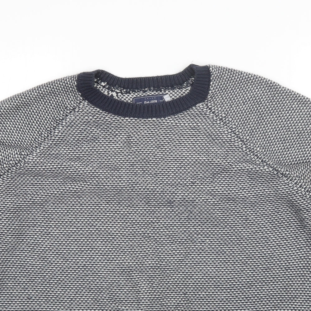 Topman Mens Blue Round Neck  Acrylic Pullover Jumper Size M