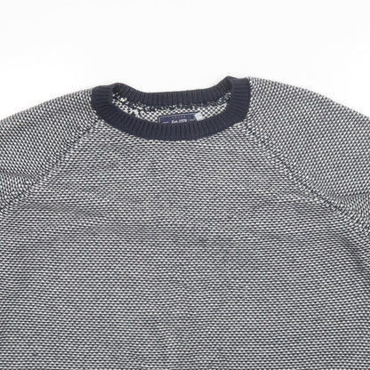 Topman Mens Blue Round Neck  Acrylic Pullover Jumper Size M