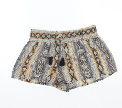 Etam Womens Grey Animal Print Polyester Culotte Shorts Size M L3 in Regular