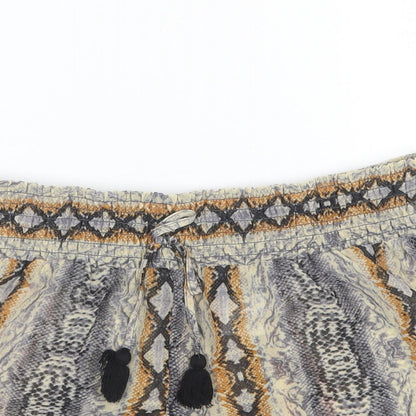 Etam Womens Grey Animal Print Polyester Culotte Shorts Size M L3 in Regular