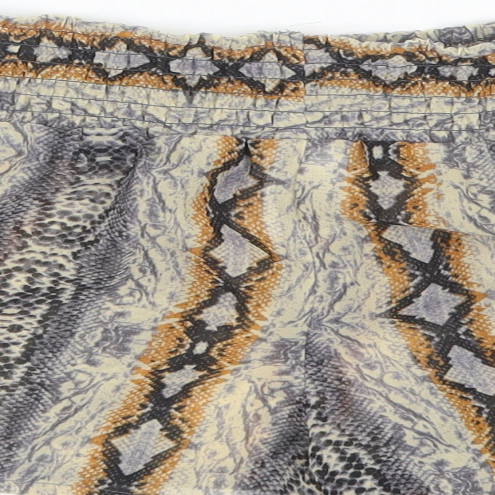 Etam Womens Grey Animal Print Polyester Culotte Shorts Size M L3 in Regular