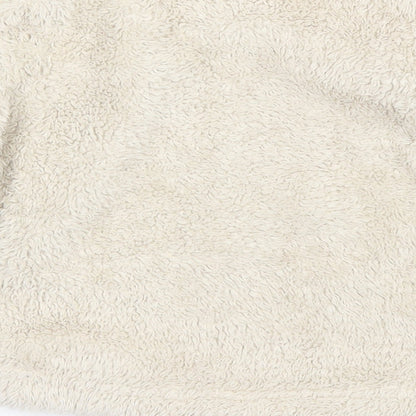 Brand and care label for George boys’ beige round neck polyester jumper, size 3-4, years