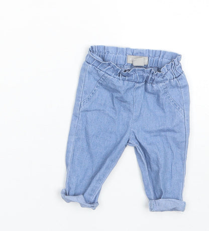 Primark Baby Blue  Cotton Jogger Trousers Size 0-3 Months