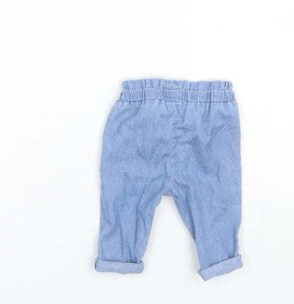 Primark Baby Blue  Cotton Jogger Trousers Size 0-3 Months