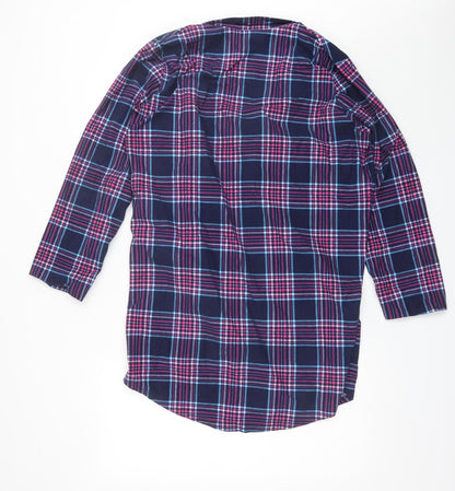 George Womens Blue Plaid Polyester Top Pyjama Top Size 12