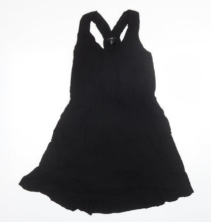 H&M Womens Black  Viscose Shift  Size L  V-Neck