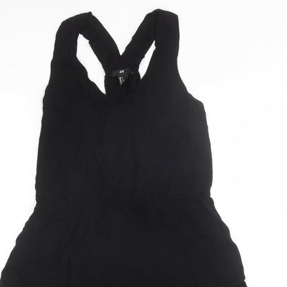 H&M Womens Black  Viscose Shift  Size L  V-Neck