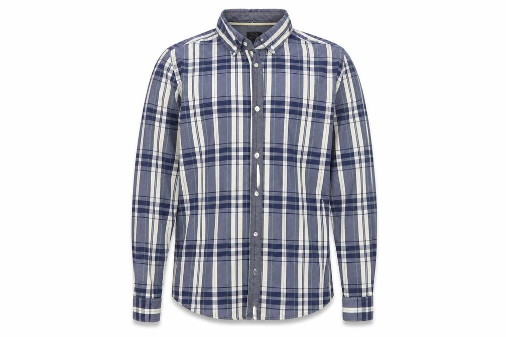 Mens UK Size L ACW85 Blue  Button-Up Long Sleeve Casual Shirt