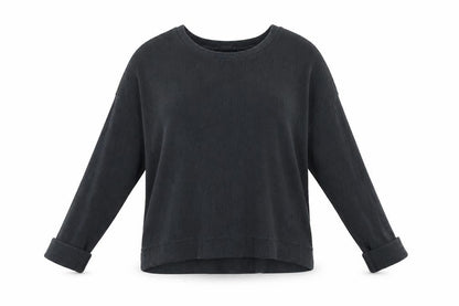 Front view of Primark women’s grey polyester pullover sweatshirt, size L