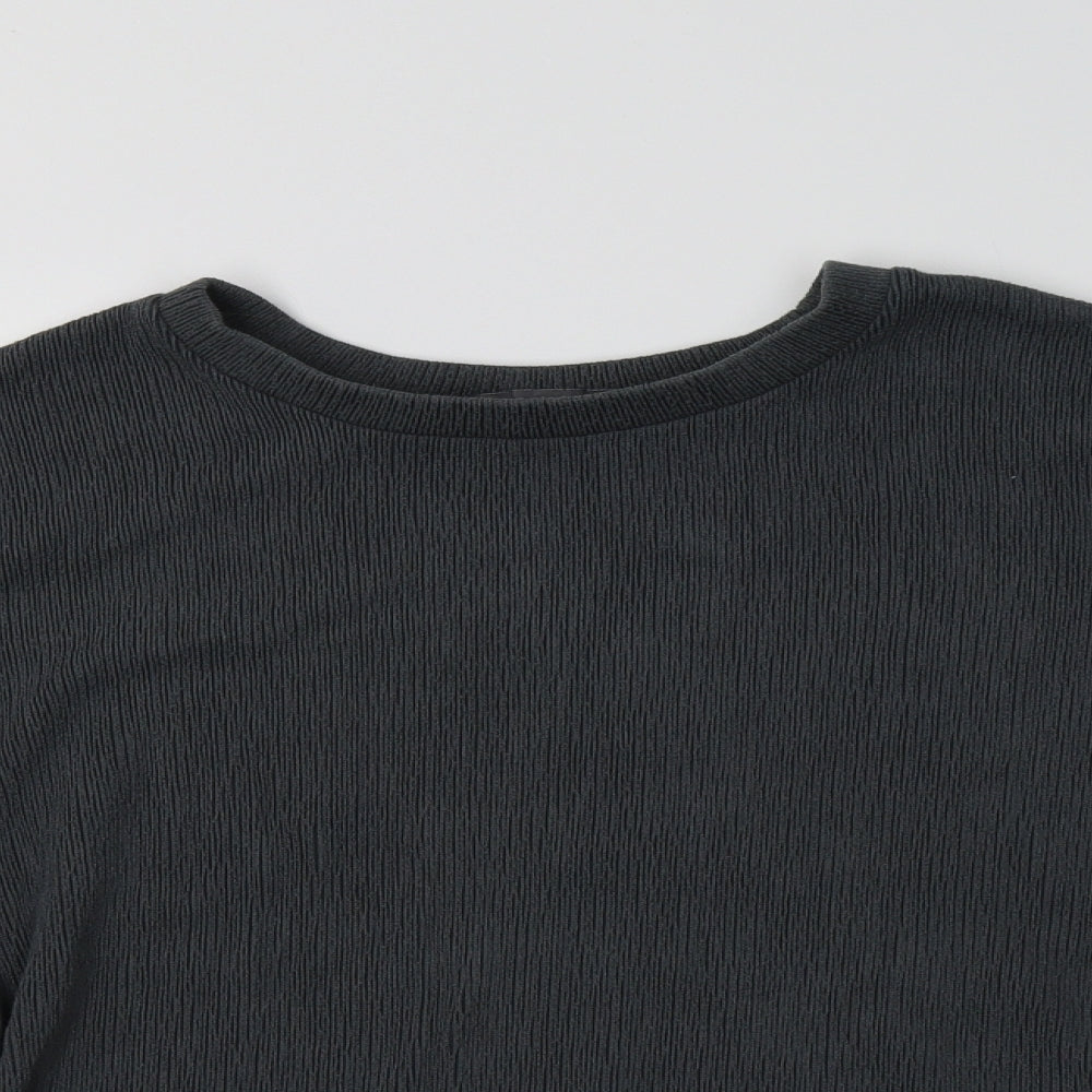Close-up detail of Primark women’s grey polyester pullover sweatshirt, size L