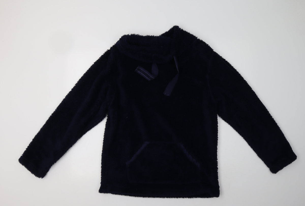 Additional front view of Avenue women’s blue polyester top lounge set, size M