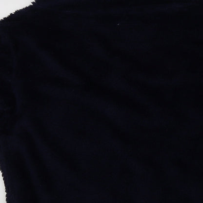Brand and care label for Avenue women’s blue polyester top lounge set, size M