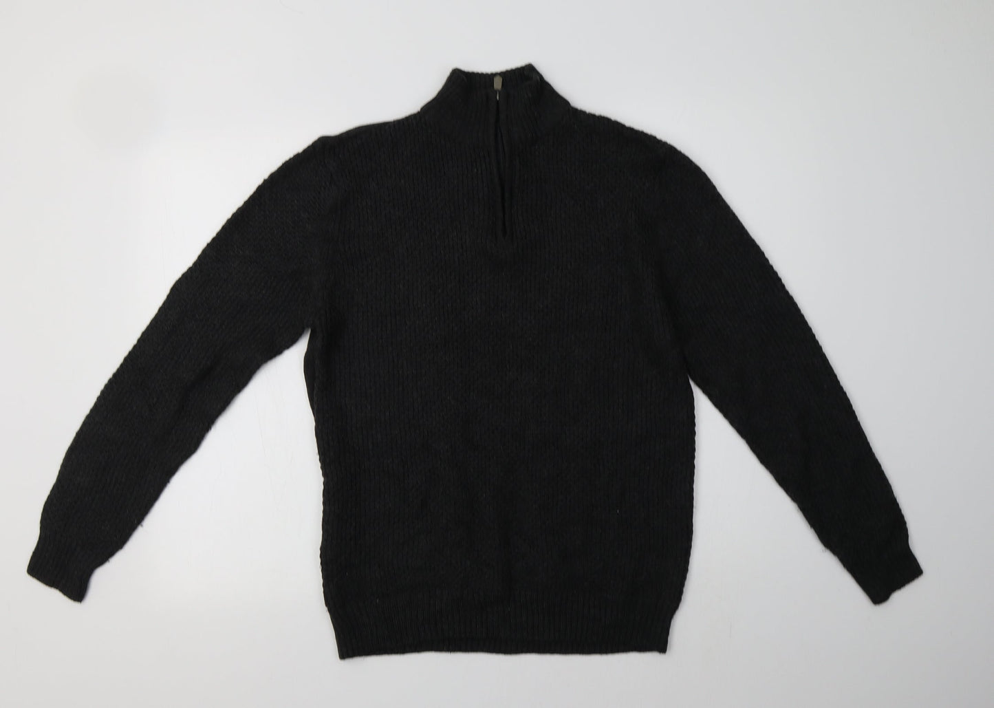 Matalan Mens Grey Collared  Acrylic Henley Jumper Size L