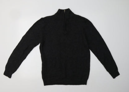 Matalan Mens Grey Collared  Acrylic Henley Jumper Size L